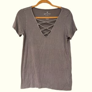 AE Soft & Sexy Short Sleeve Gray Tee